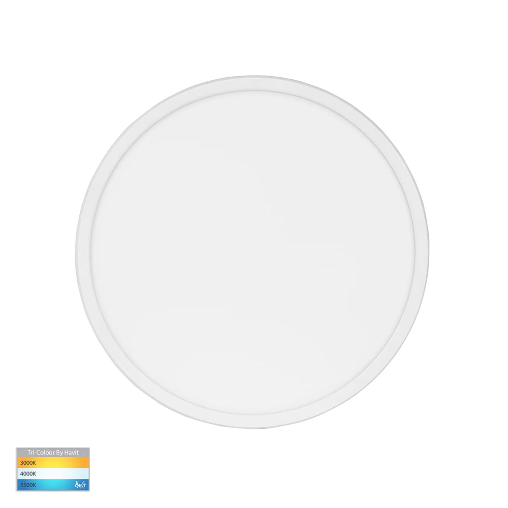 Buy LED Oyster Lights Australia Slim LED Oyster Light White W297mm 3CCT - HV5877T-WHT