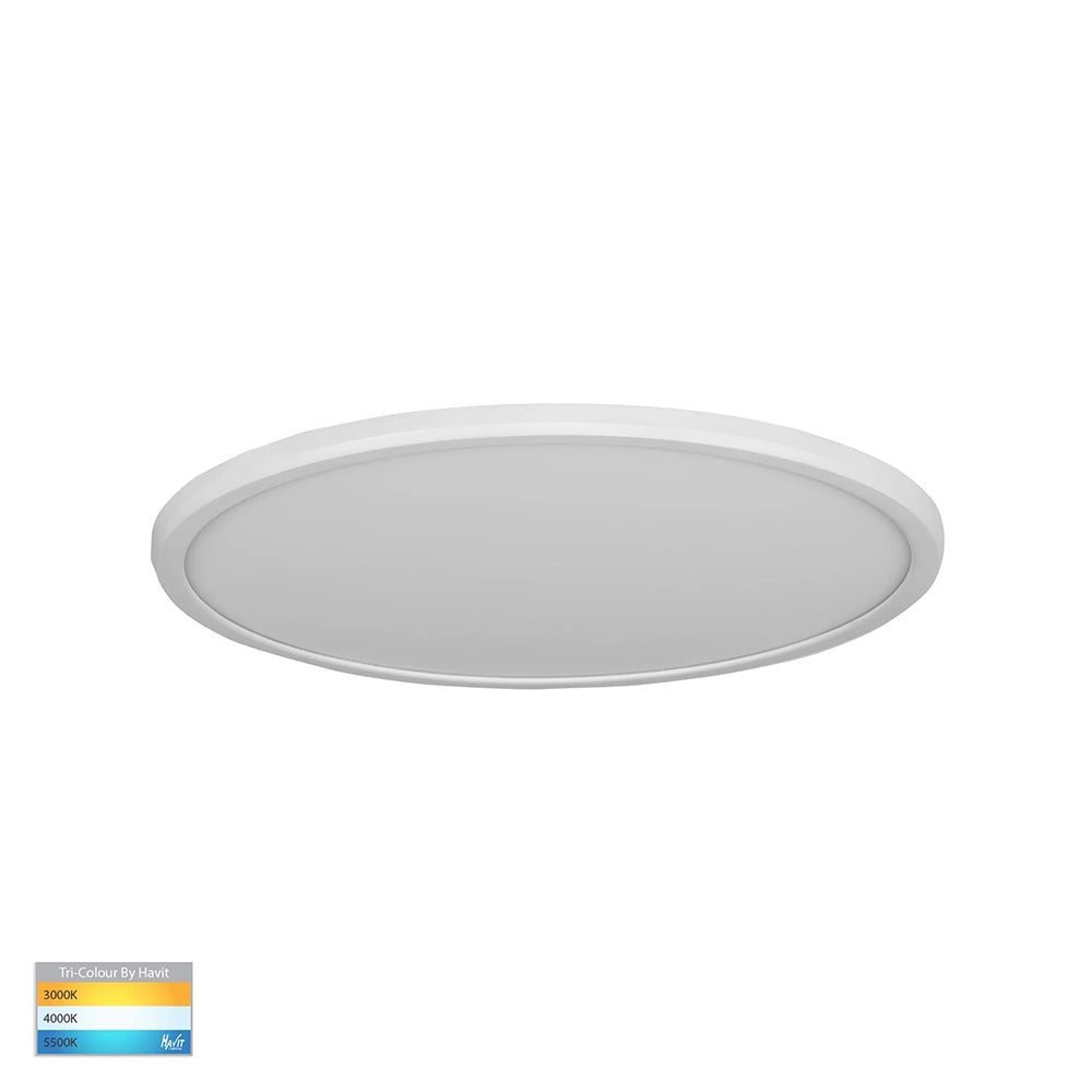 Buy LED Oyster Lights Australia Slim LED Oyster Light White W297mm 3CCT - HV5877T-WHT