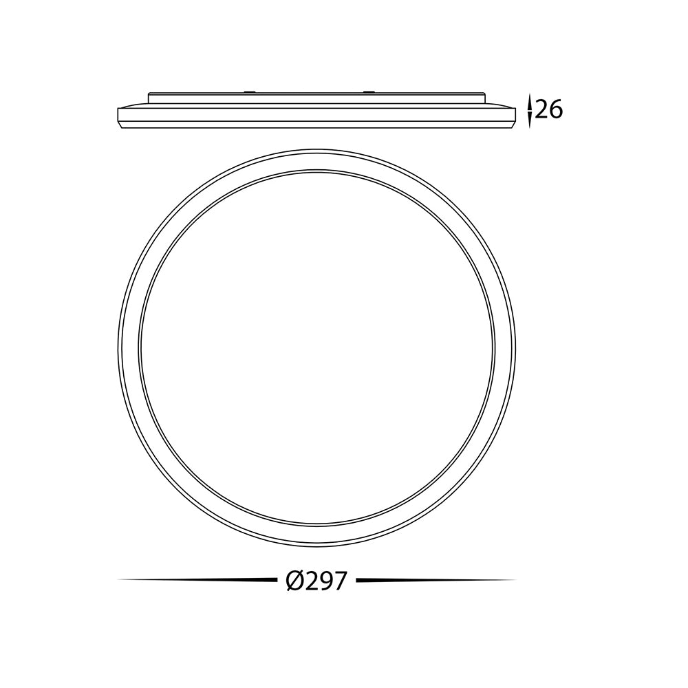 Buy LED Oyster Lights Australia Slim LED Oyster Light White W297mm 3CCT - HV5877T-WHT
