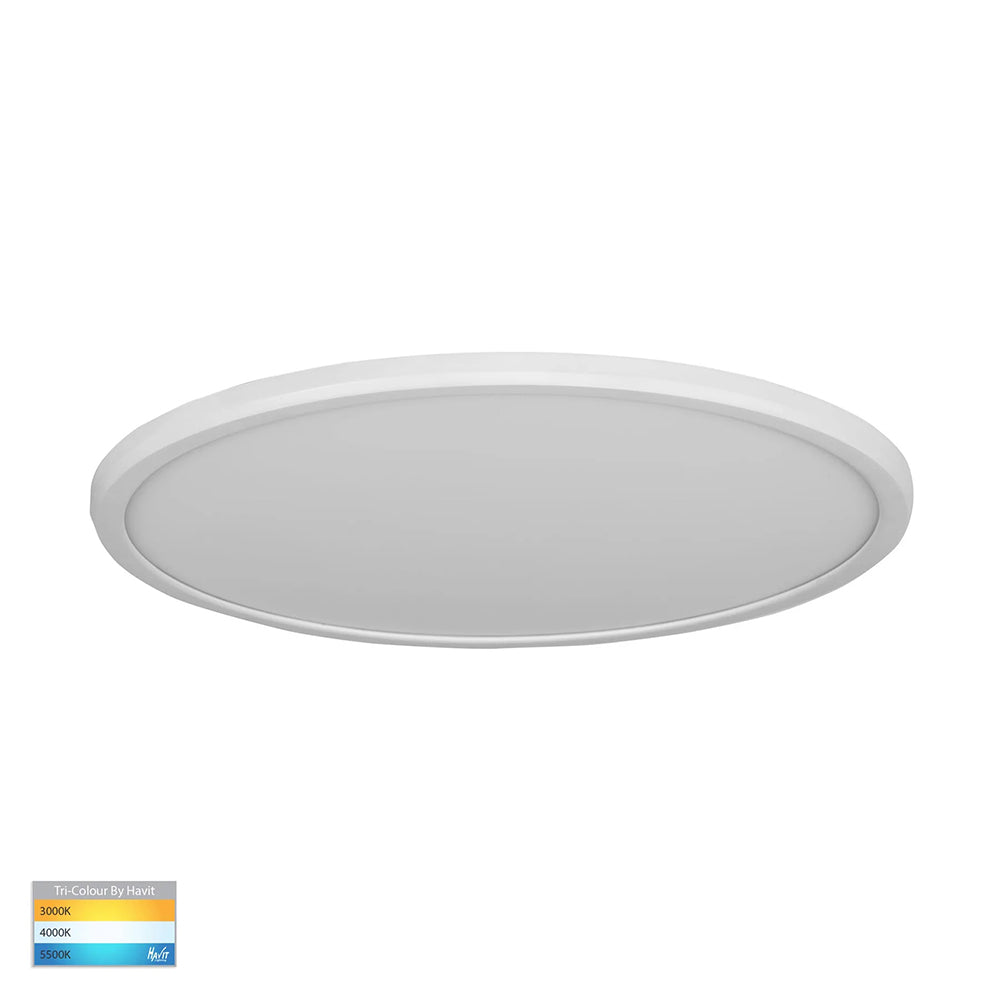 Buy LED Oyster Lights Australia Slim LED Oyster Light White W403mm 3CCT - HV5878T-WHT