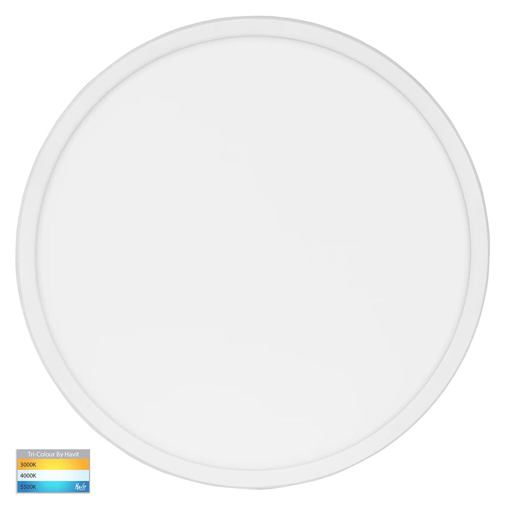 Buy LED Oyster Lights Australia Slim LED Oyster Light White Aluminium W503mm 3 CCT - HV5879T-WHT