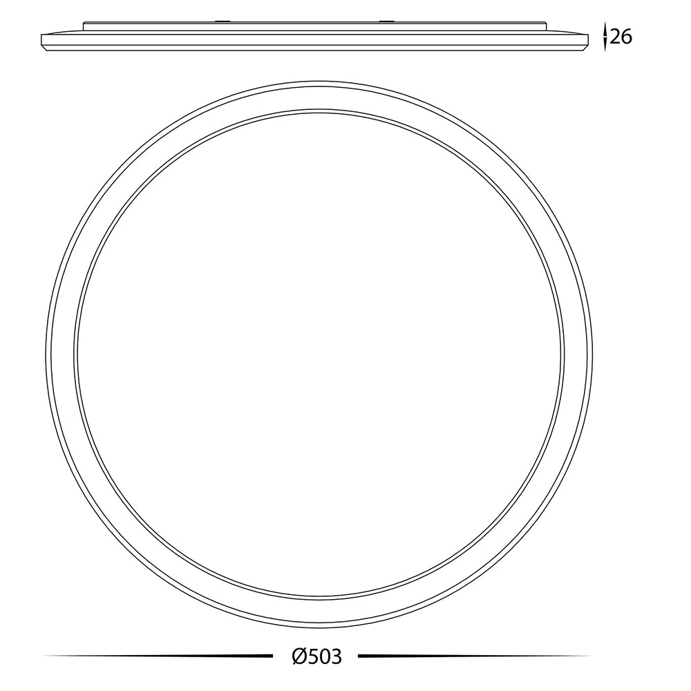 Buy LED Oyster Lights Australia Slim LED Oyster Light White Aluminium W503mm 3 CCT - HV5879T-WHT
