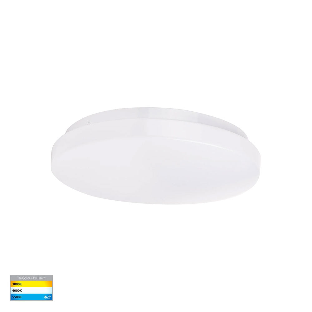 Buy LED Oyster Lights Australia Ostra LED Oyster Light White W258mm 3CCT - HV5884T-WHT