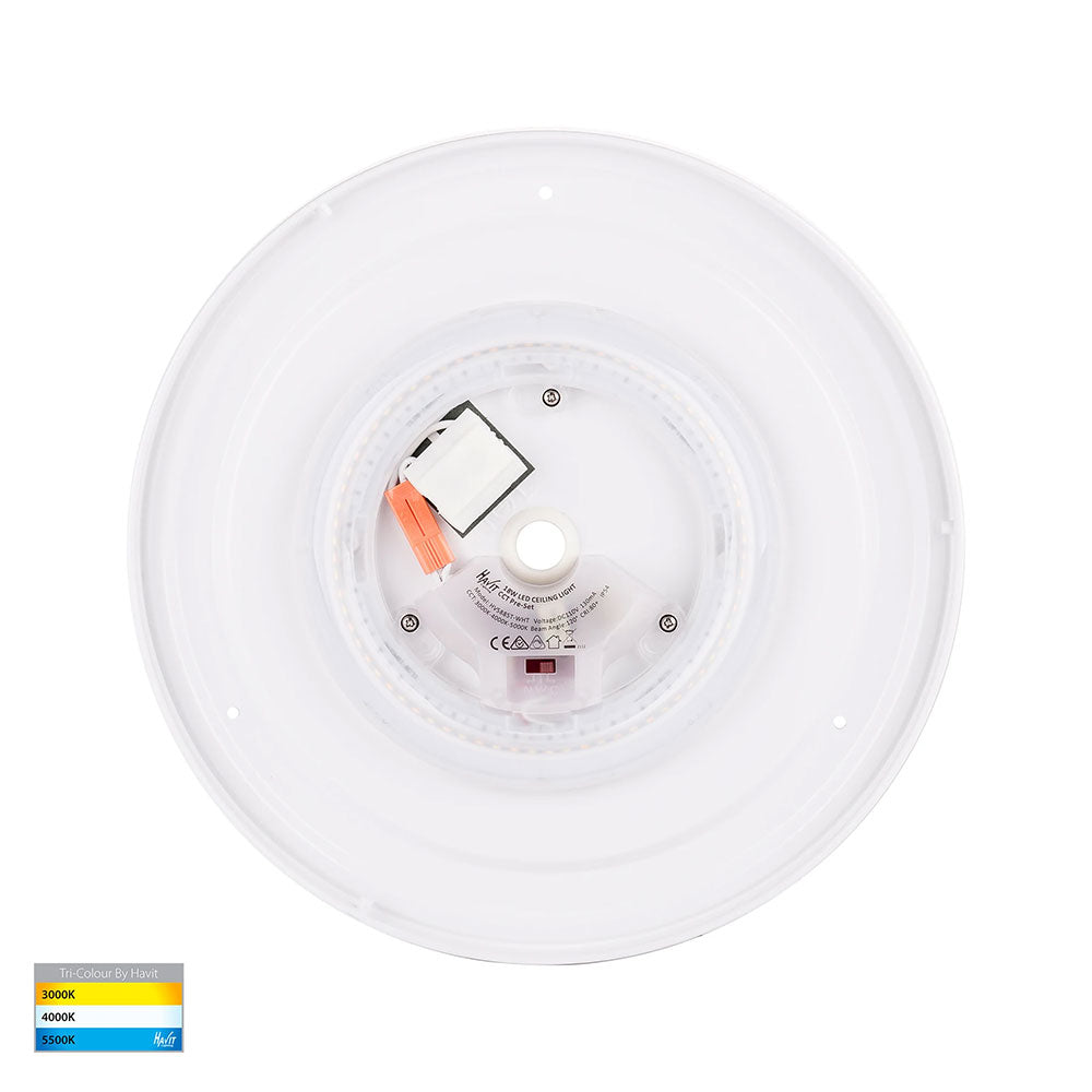 Buy LED Oyster Lights Australia Ostra LED Oyster Light White W335mm 3CCT - HV5885T-WHT