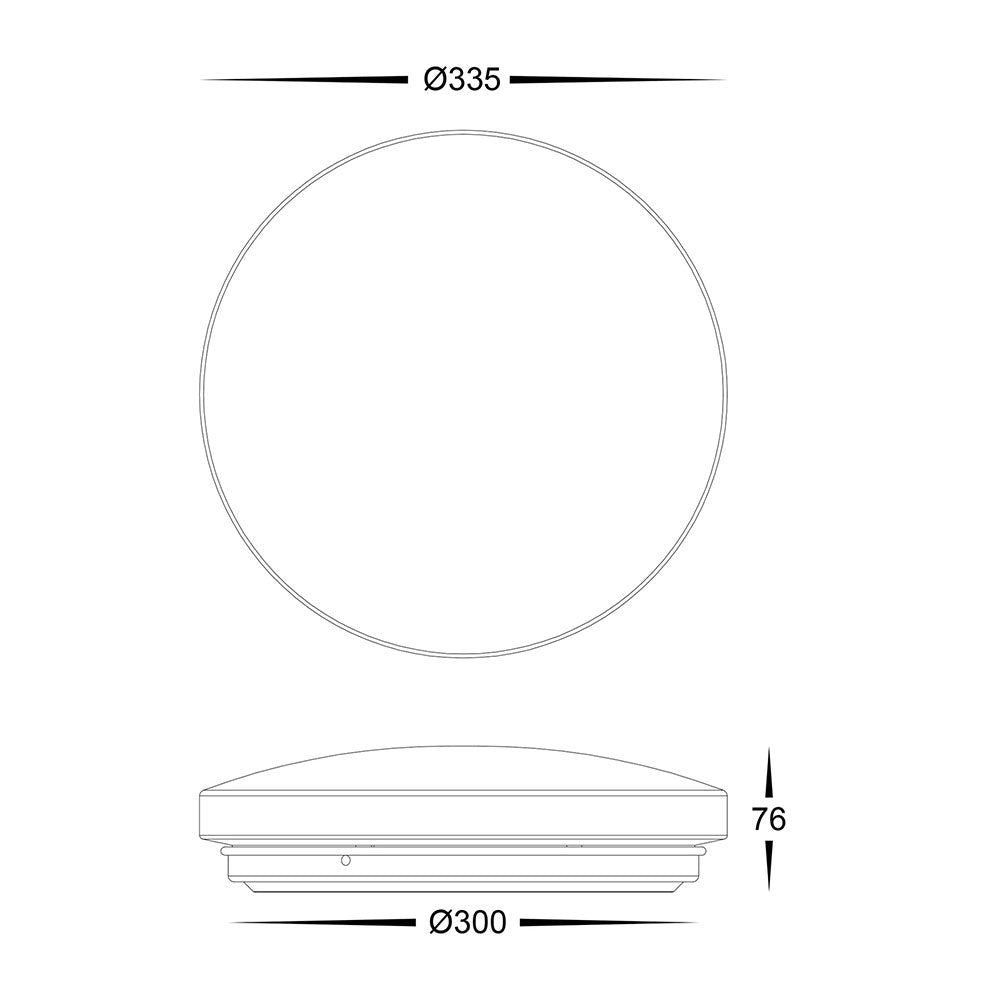 Buy LED Oyster Lights Australia Ostra LED Oyster Light White W335mm 3CCT - HV5885T-WHT