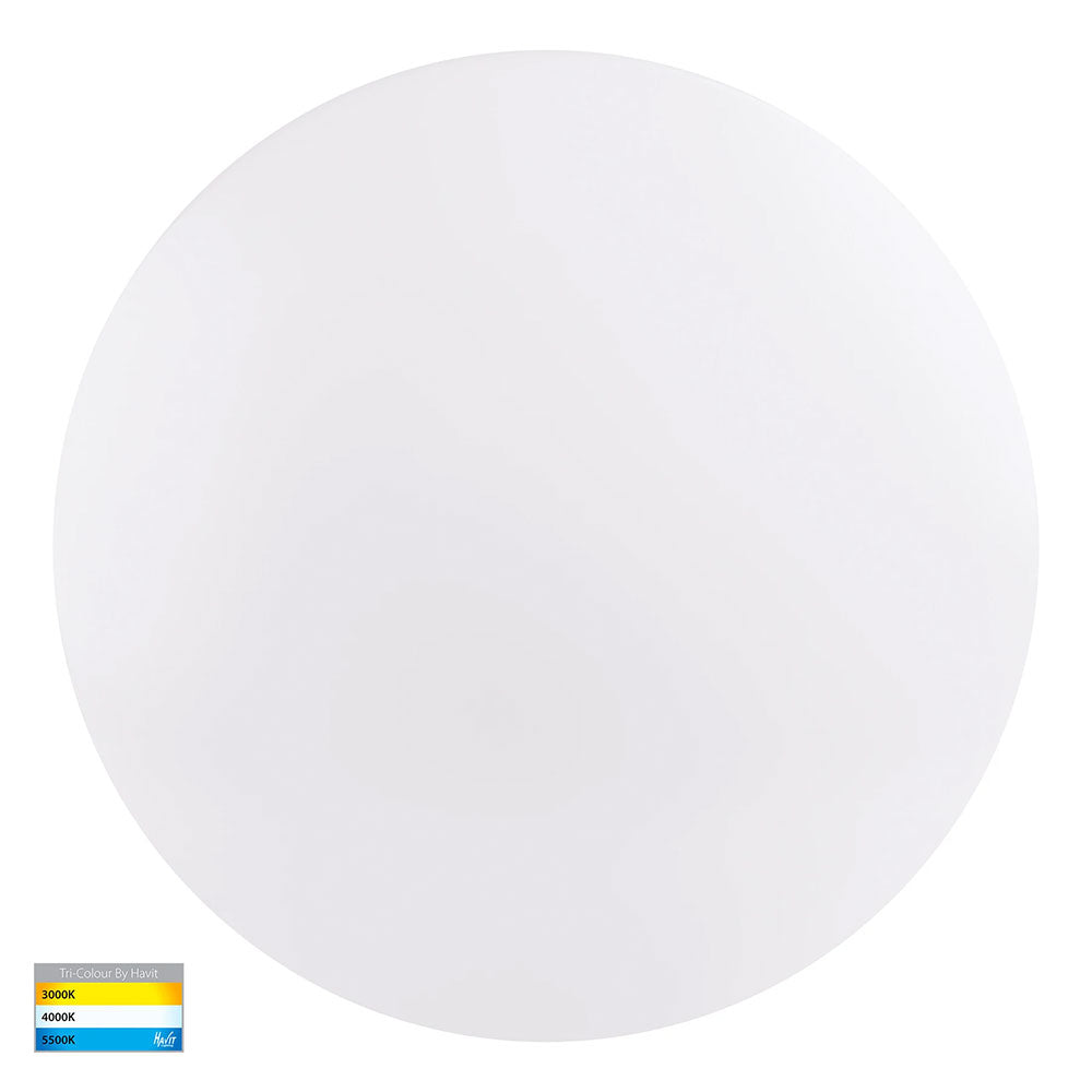 Buy LED Oyster Lights Australia Ostra LED Oyster Light White W377mm 3CCT - HV5886T-WHT