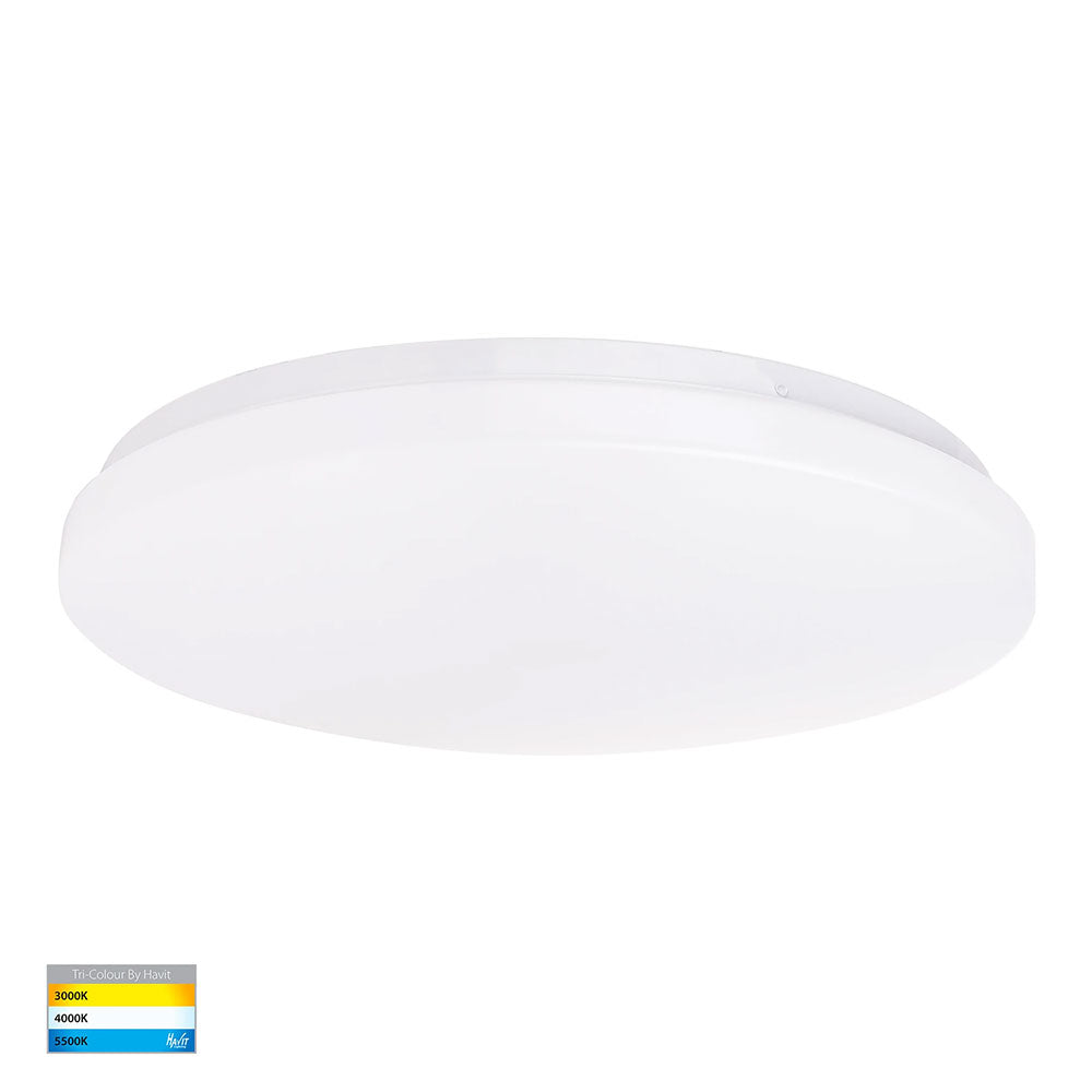 Buy LED Oyster Lights Australia Ostra LED Oyster Light White W377mm 3CCT - HV5886T-WHT