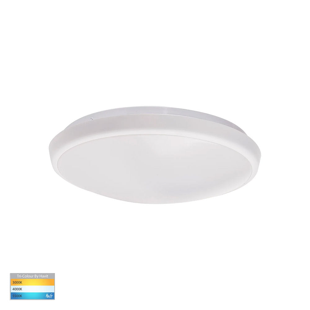 Buy LED Oyster Lights Australia Ostron LED Oyster Light White W249mm 3CCT - HV5887T-WHT
