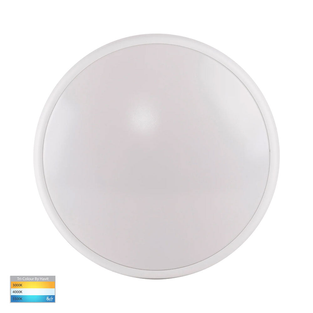Buy LED Oyster Lights Australia Ostron LED Oyster Light White Aluminium W335mm 3 CCT - HV5888T-WHT