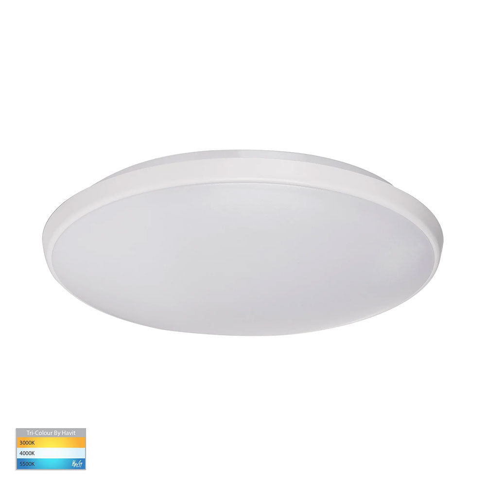 Buy LED Oyster Lights Australia Ostron LED Oyster Light White Aluminium W335mm 3 CCT - HV5888T-WHT