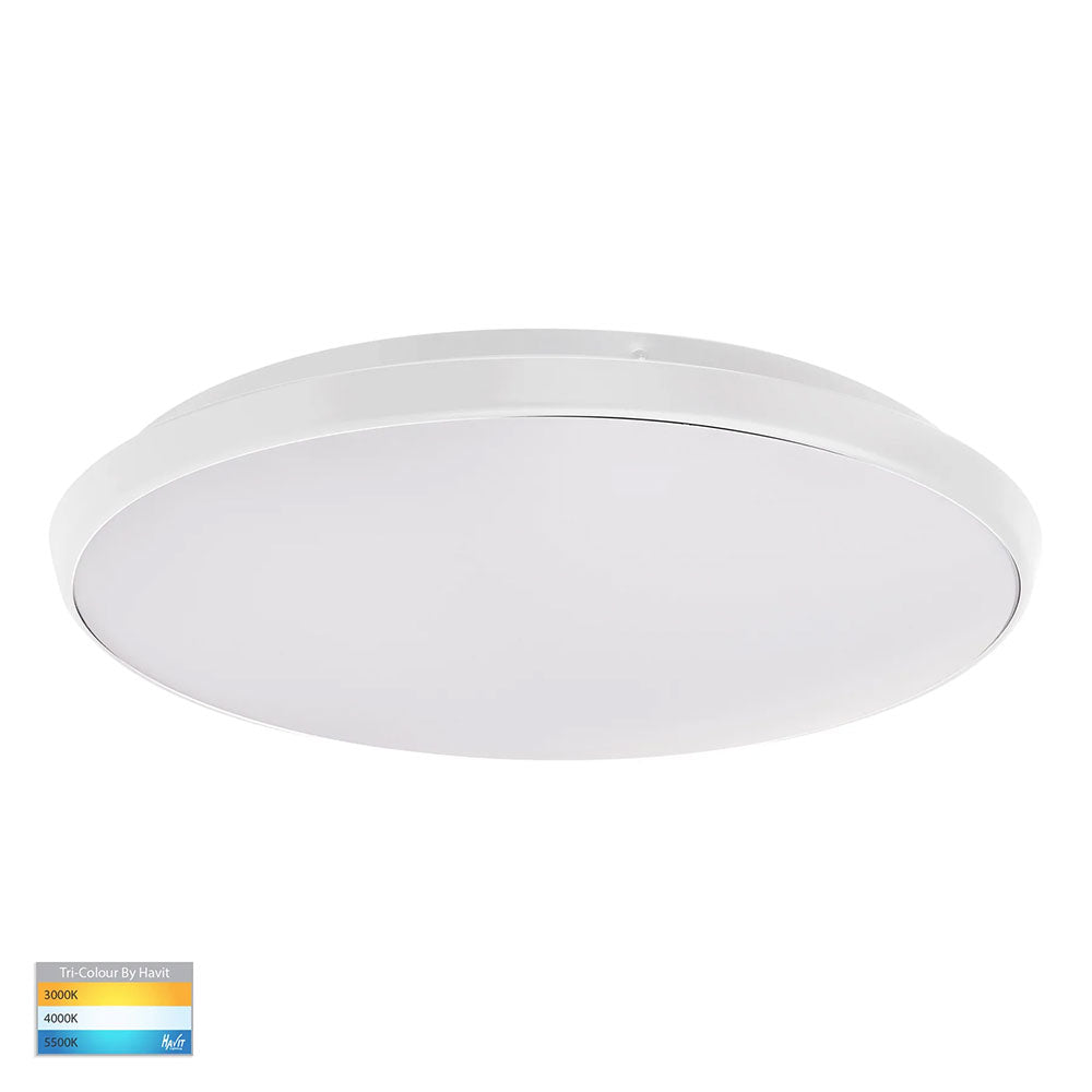 Buy LED Oyster Lights Australia Ostron LED Oyster Light White W396mm 3CCT - HV5889T-WHT