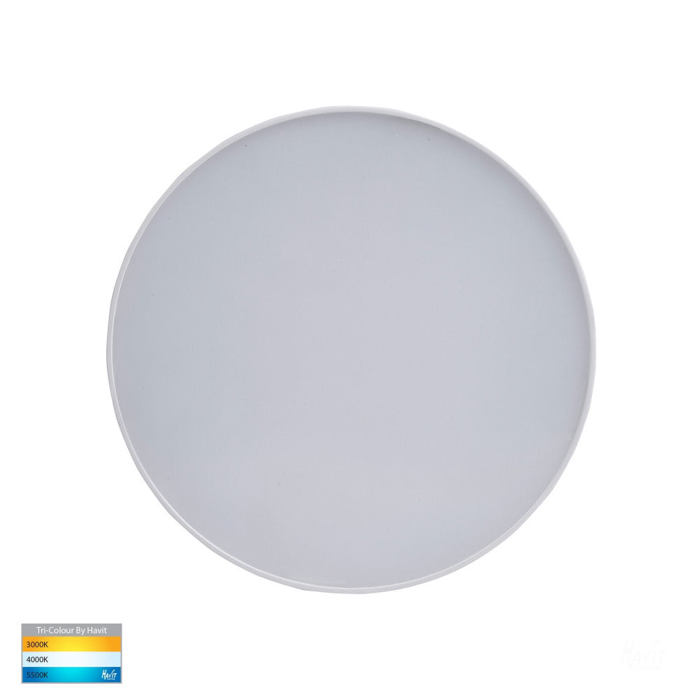 Buy LED Oyster Lights Australia Nella Surface Mounted Round Oyster Light 20W White 3CCT - HV5892T-WHT