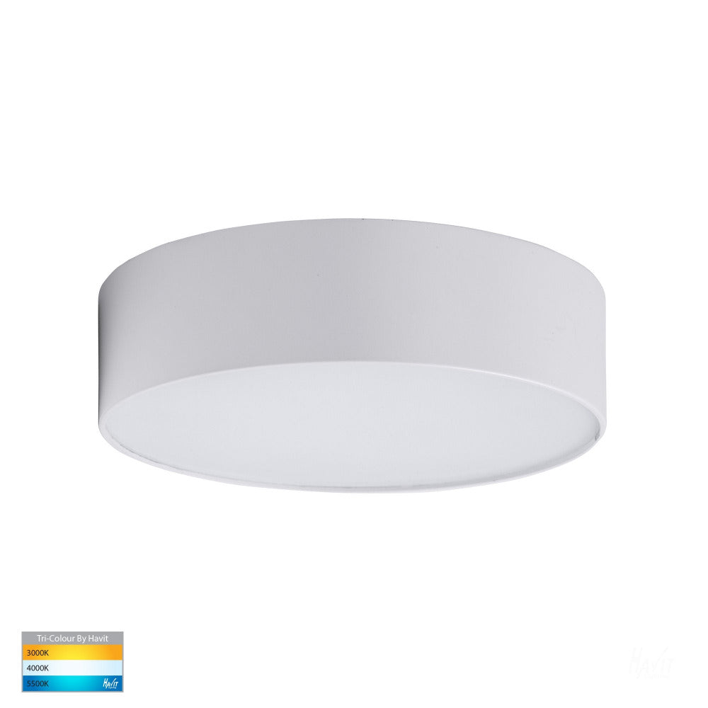 Buy LED Oyster Lights Australia Nella Surface Mounted Round Oyster Light 20W White 3CCT - HV5892T-WHT