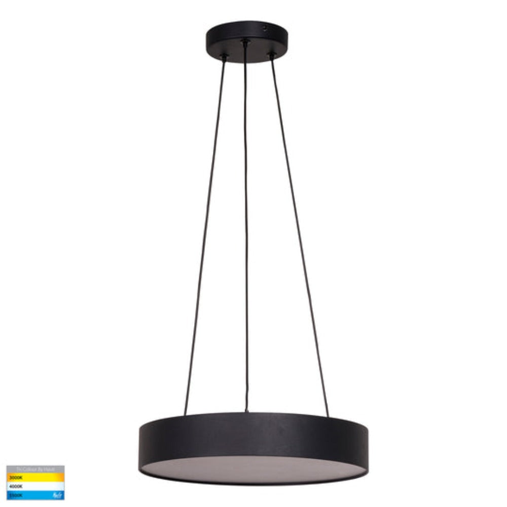 Buy LED Pendants Australia Nella Round Pendant W320mm Black 3CCT - HV5893T-BLK-PDT