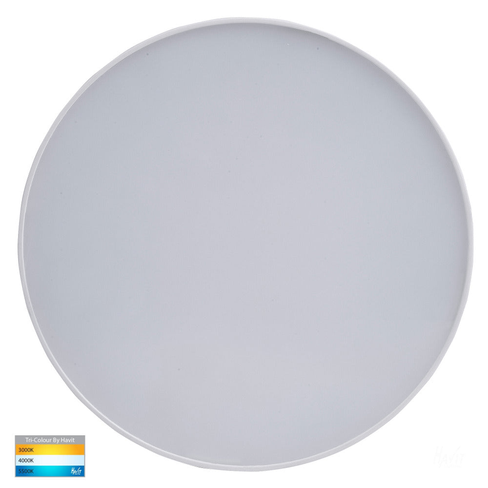 Buy LED Oyster Lights Australia Nella Surface Mounted Round Oyster Light 30W White 3CCT - HV5893T-WHT