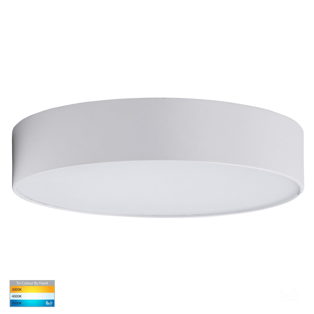 Nella Surface Mounted Round Oyster Light 30W White 3CCT - HV5893T-WHT