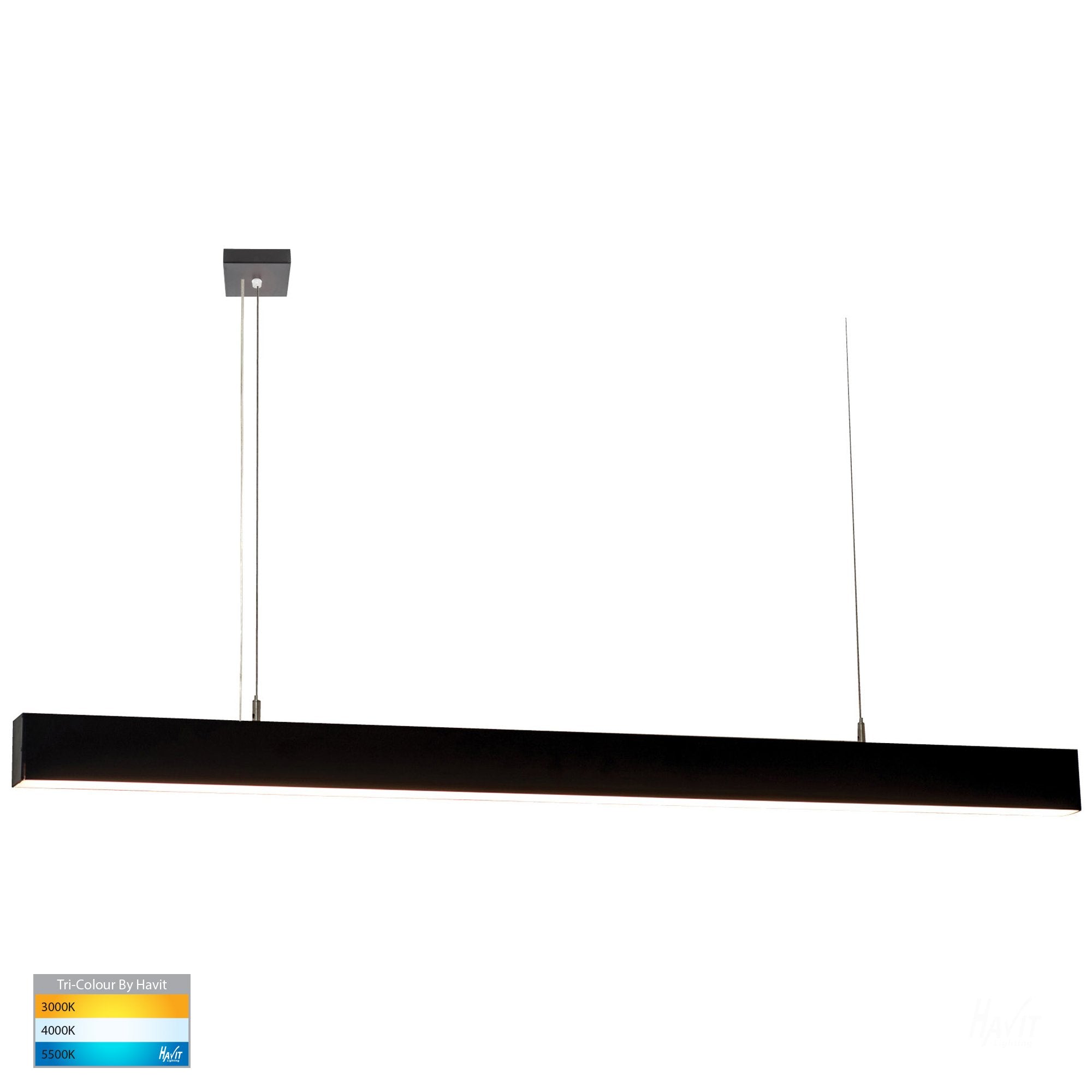 Buy LED Pendants Australia HV6001N-BLK-3.0 Proline 3000mm Black Aluminium Dimmable Pendant 4000K