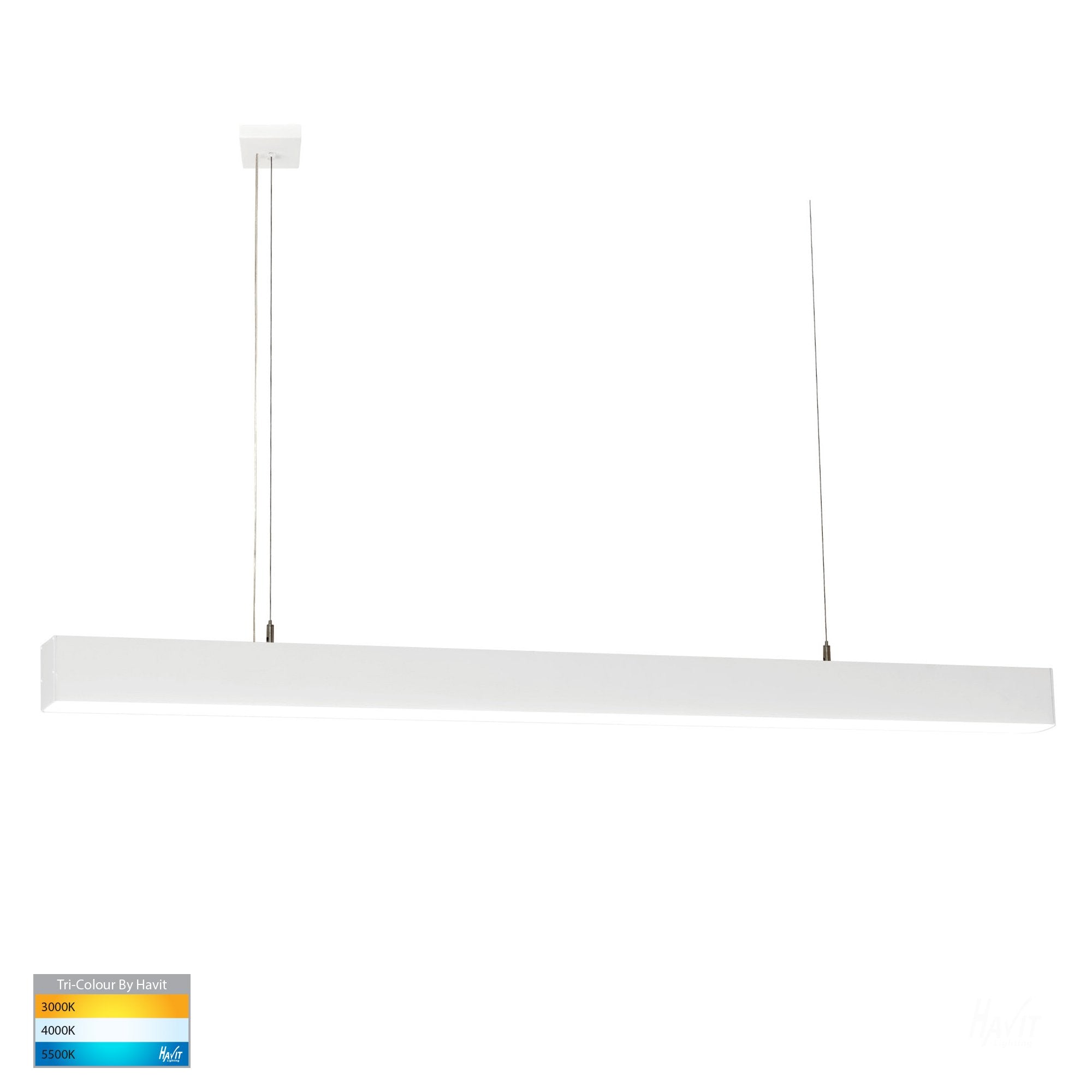 Buy LED Pendants Australia HV6001N-WHT-3.0 Proline 3000mm White Aluminium Dimmable Pendant 4000K