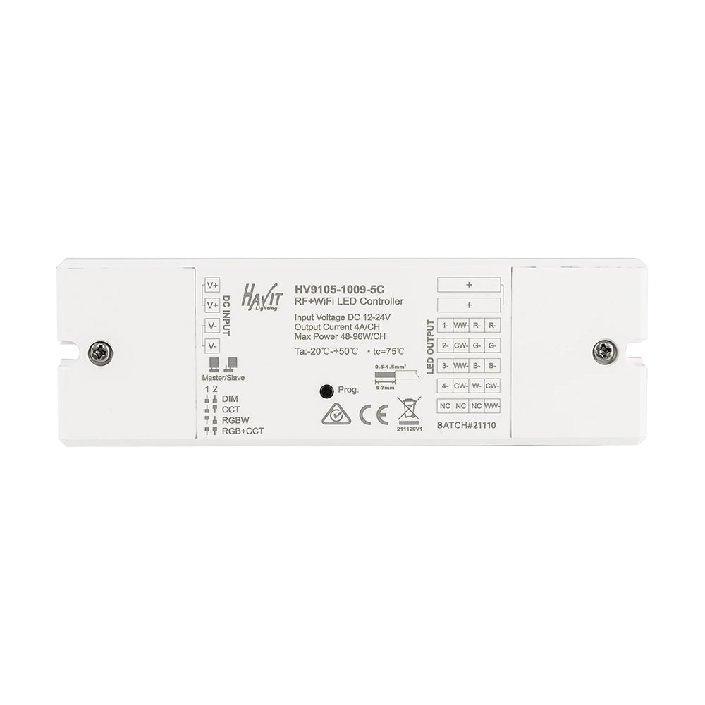 Buy Strip Light Controllers Australia Smart LED Strip Light Controller W46.5mm 12V / 24V White - HV9105-1009-5C
