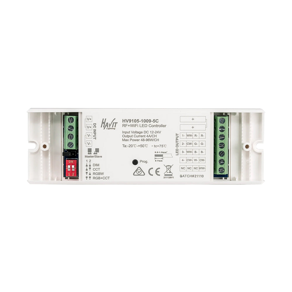 Buy Strip Light Controllers Australia Smart LED Strip Light Controller W46.5mm 12V / 24V White - HV9105-1009-5C