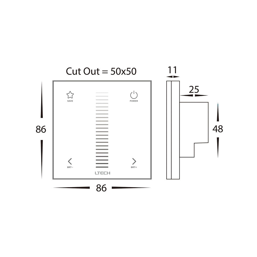 Buy Strip Light Controllers Australia LED Strip Light Touch Controller Single White 12V / 24V DC - HV9101-E1
