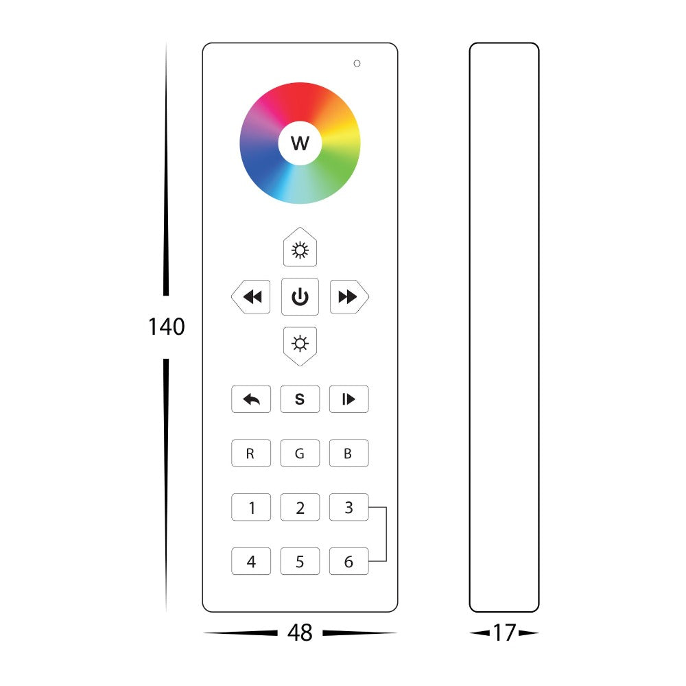 Buy Strip Light Controllers Australia LED Strip Light RGBC/W Controller 4.5V DC Black - HV9102-2819RGBW