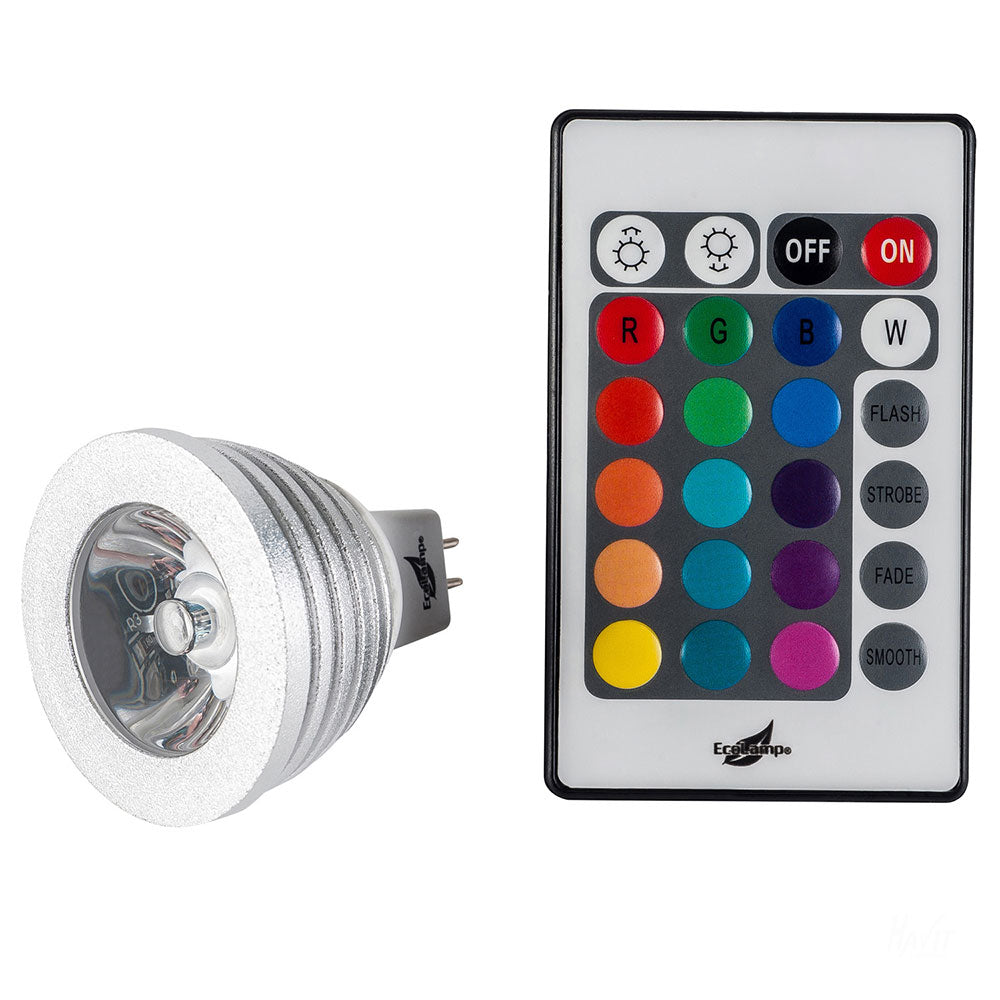 Buy LED Globes Australia LED Globe MR16 12V DC 5W Silver Plastic RGB - HV95021-12V