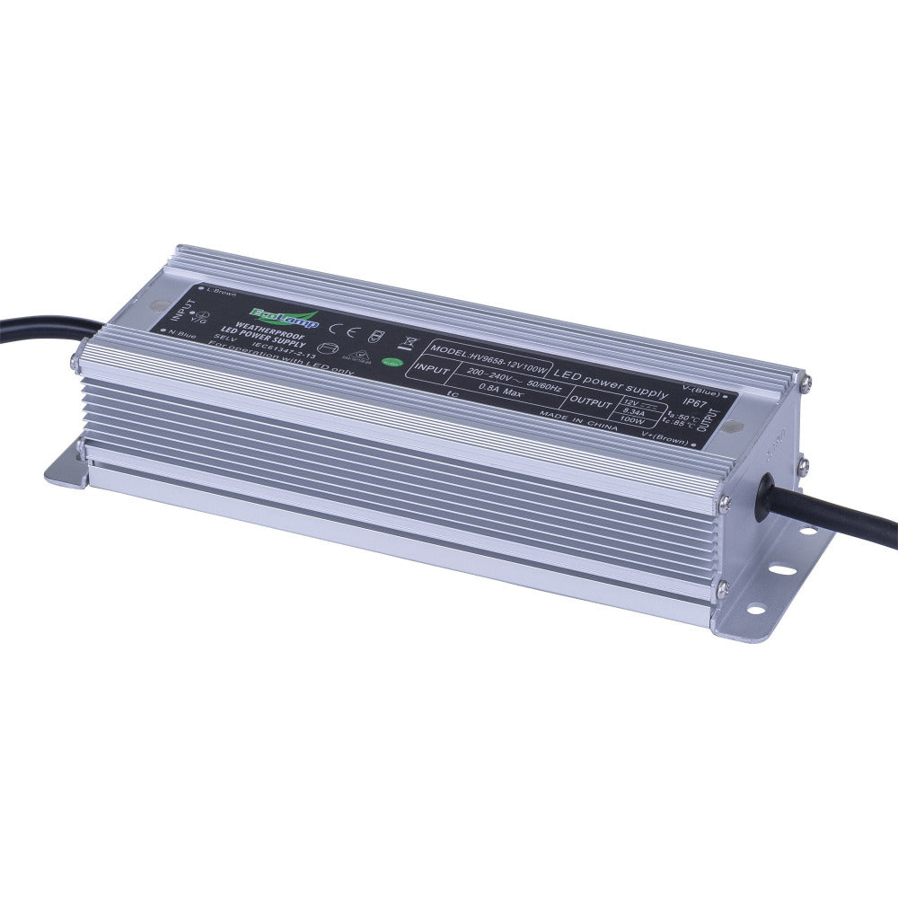 LED Driver 100W 12V DC W68mm Weatherproof Silver - HV9658-12V100W