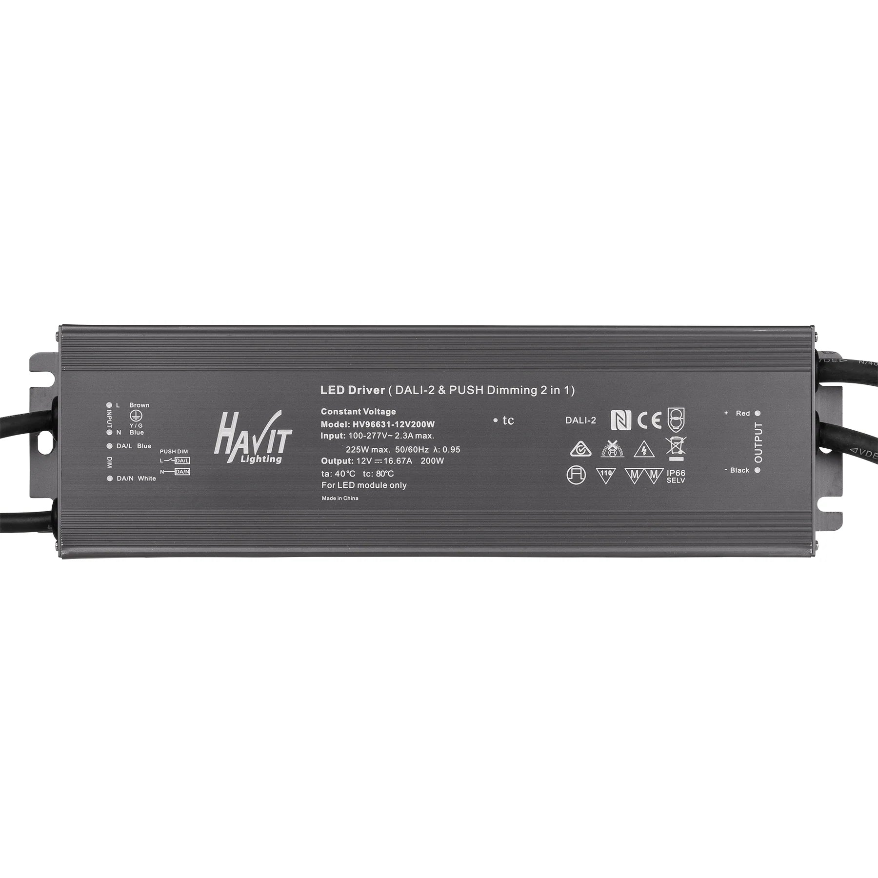 Buy LED Drivers Australia Triac Dimmable Indoor LED Driver 12V DC 200W Grey Aluminium / Dali - HV96631-12V200W