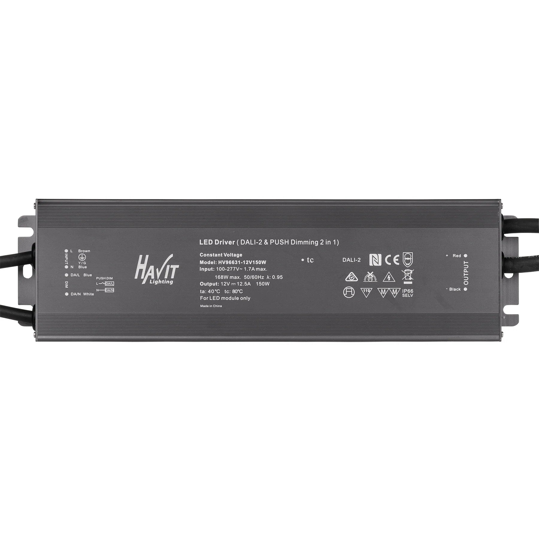 Buy LED Drivers Australia Triac Dimmable Indoor LED Driver 24V DC 150W Grey Aluminium / Dali - HV96631-24V150W