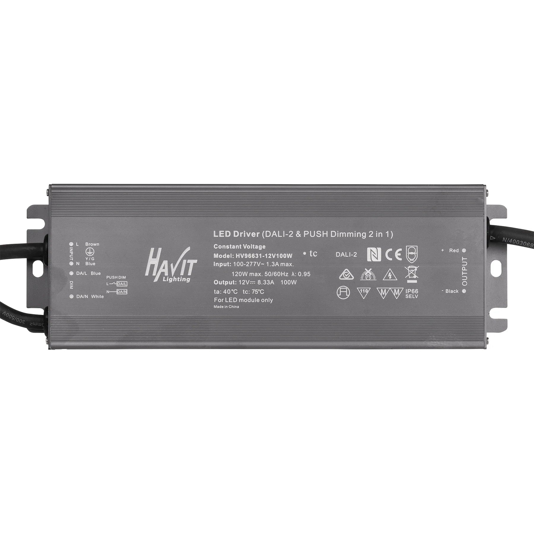 Buy LED Drivers Australia Triac Dimmable Indoor LED Driver 24V DC 100W Grey Aluminium / Dali - HV96631-24V100W