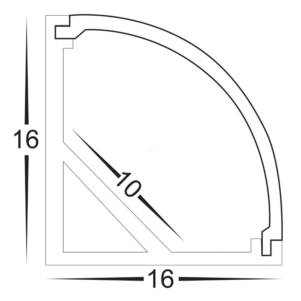 Buy Strip Light Profiles Australia Corner Profile W16mm Black - HV9691-1616-BLK