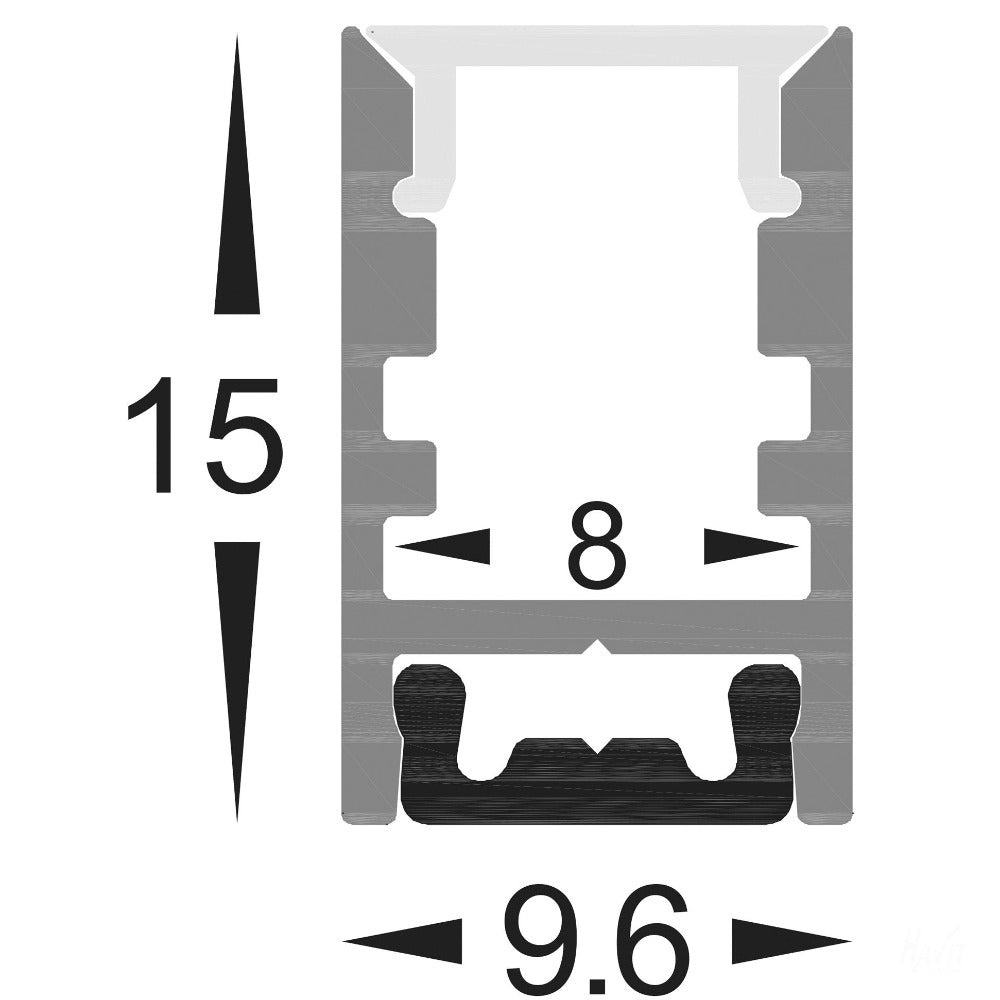 Buy Strip Light Profiles Australia Shallow Square Profile W9mm Silver - HV9693-0915