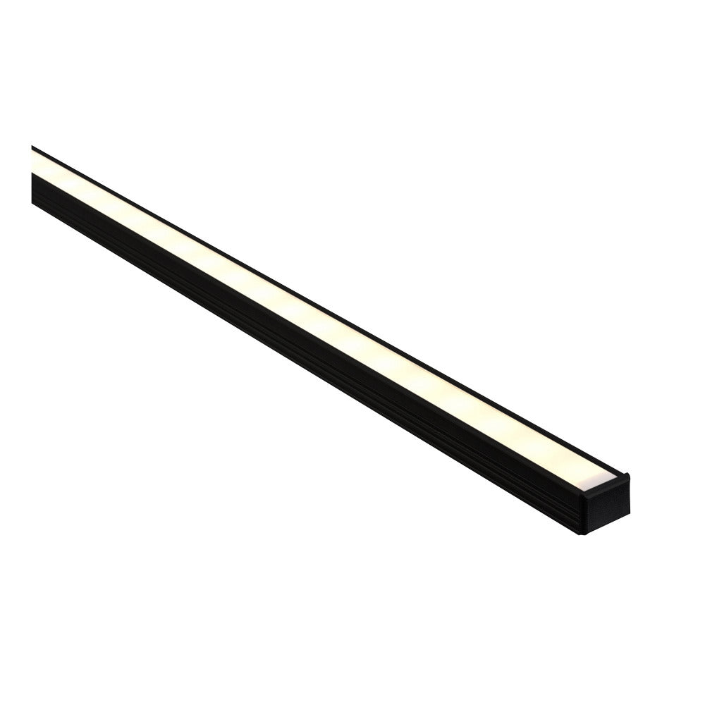 Buy Strip Light Profiles Australia Surface Mounted Square LED Profile Black - HV9693-1612-BLK