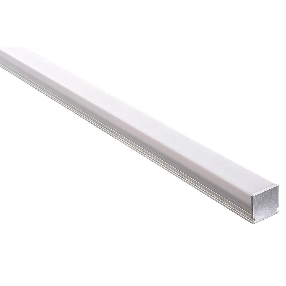 Buy Strip Light Profiles Australia Strip Light Shallow Square Profile W21mm with Standard Diffuser Silver 3 Meter - HV9693-2114-3M