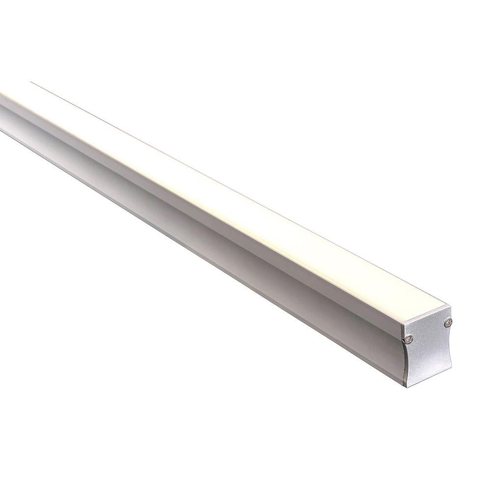 Buy Strip Light Profiles Australia Strip Light Shallow Square Profile W23mm With Standard Diffuser Silver - HV9693-2320