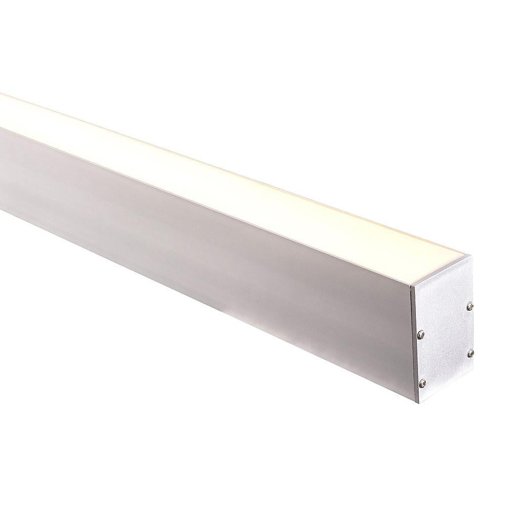 Buy Strip Light Profiles Australia Strip Light Deep Square Profile W49mm With Standard Diffuser Silver 3 Meter - HV9693-4975-3M