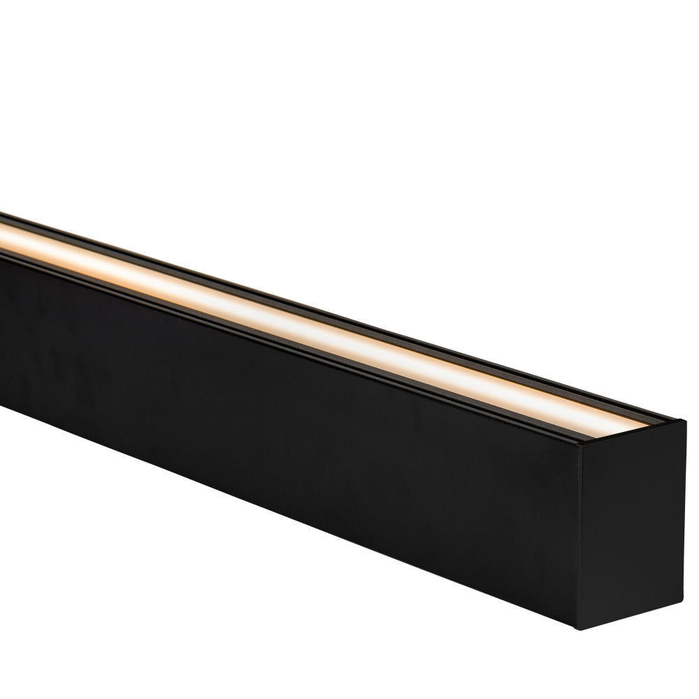 Buy Strip Light Profiles Australia Deep Large Square Up / Down Profile W60mm With Standard Diffuser Black - HV9693-6080-BLK