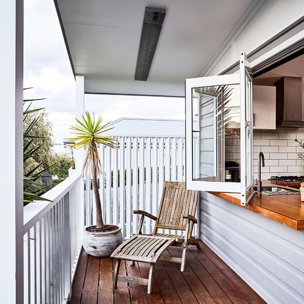 Buy Outdoor Heaters Australia Classic Electric Radiant Outdoor Heater With Remote 3200W Black - THH3200AR