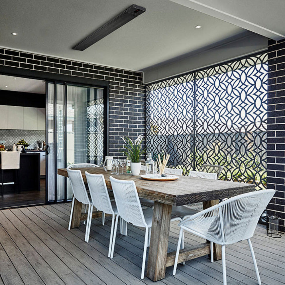 Buy Outdoor Heaters Australia Classic Electric Radiant Outdoor Heater With Remote 2400W Black - THH2400AR