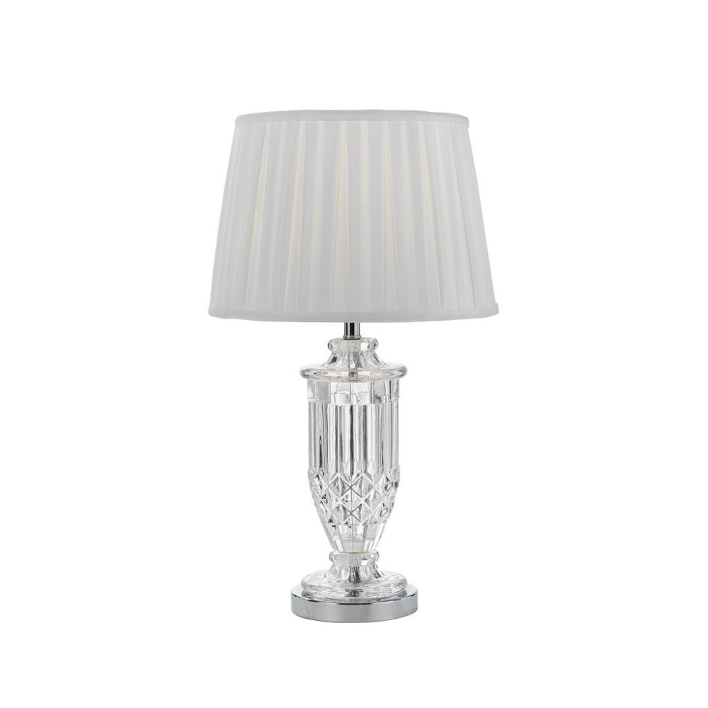 Buy Table Lamps Australia Adria 1 Light Table Lamp Chrome & Clear White - ADRIA TL-CHWH