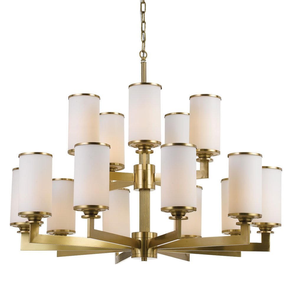 Buy Chandeliers Australia Ahern 15 Light Pendant Brass & Opal - AHERN PE15-BS+OP