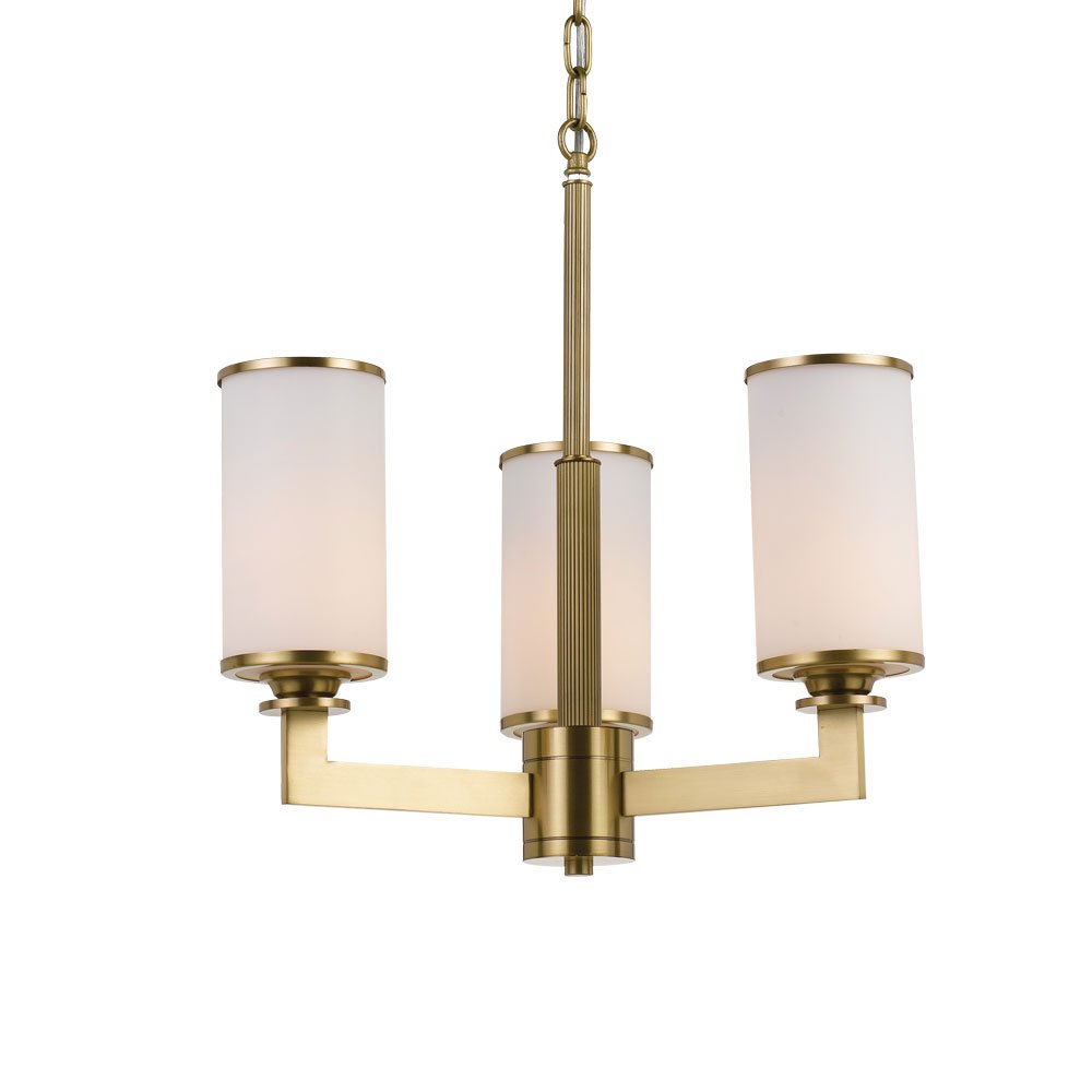 Buy Chandeliers Australia Ahern 3 Light Pendant Brass & Opal - AHERN PE3-BS+OP