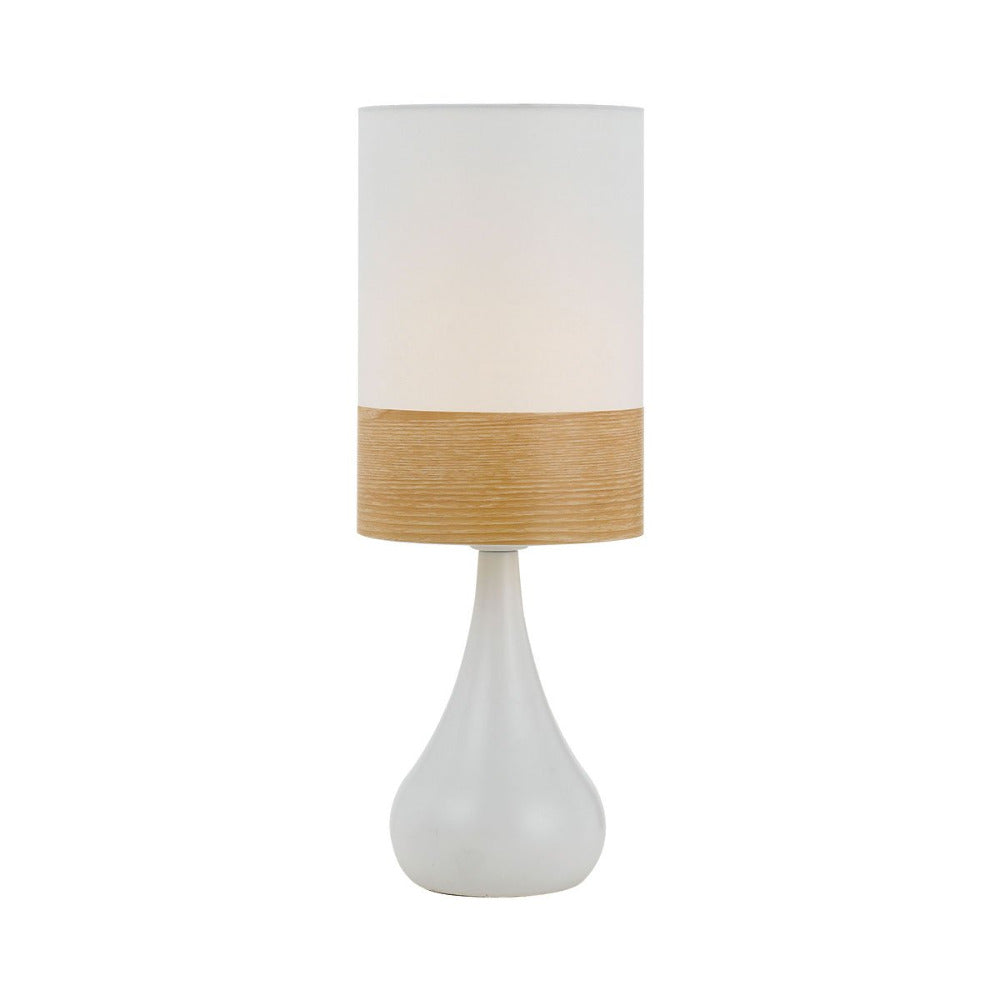 Akira 1 Light Table Lamp 150mm White, Oak - AKIRA TL-WH+OAK