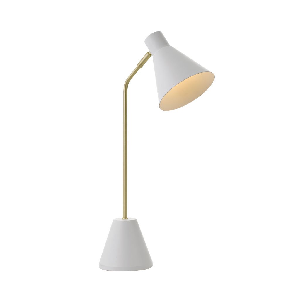Buy Desk Lamps Australia Ambia 1 Light Desk Lamp 140mm Brass Matt, White - AMBIA TL-WH