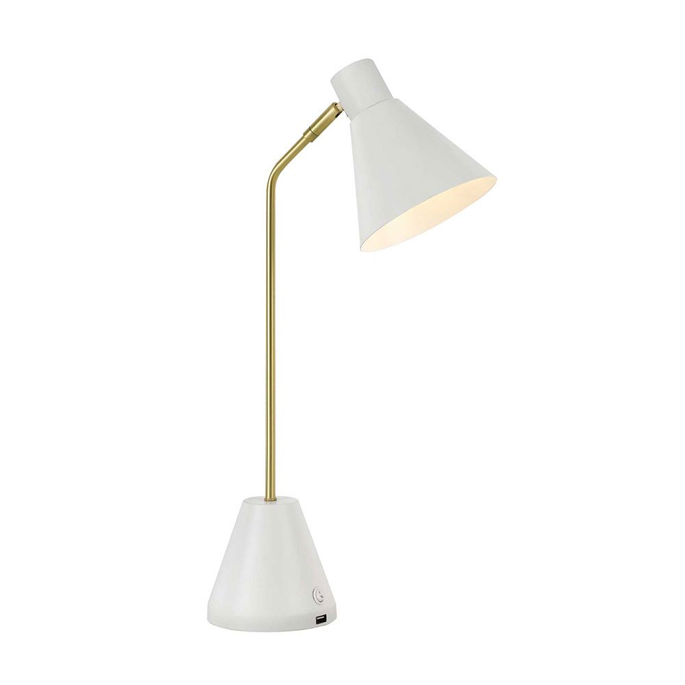 Buy Desk Lamps Australia Ambia 1 Light Desk Lamp USB 140mm Brass Matt, White - AMBIA TL.U-WH