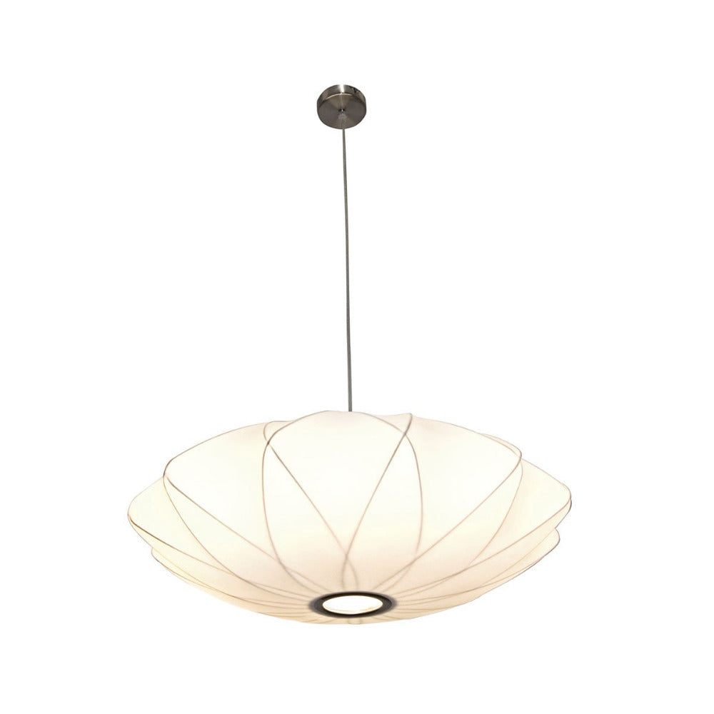 Buy Pendant lights australia - Aragon 1 Light Pendant 350mm Nickel, White - ARAGON PE35-WH