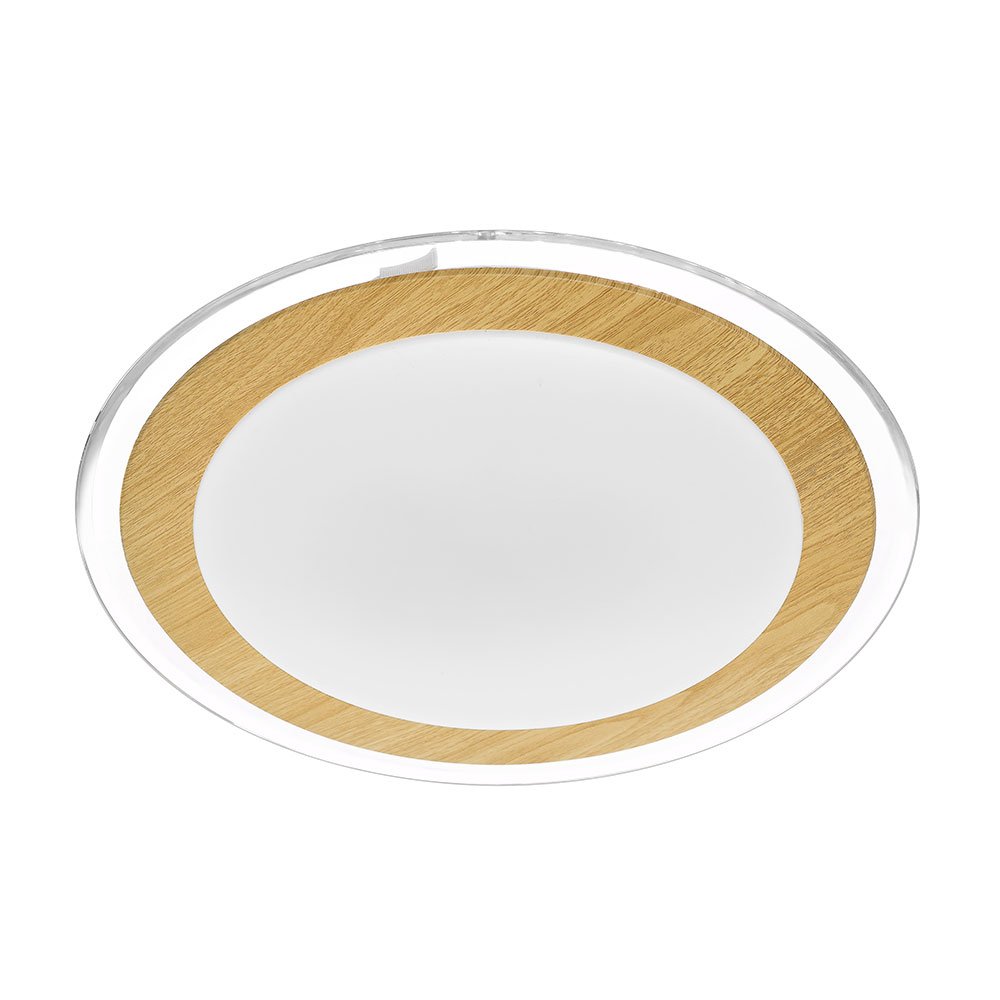 Astrid LED Oyster Light 18W Tri-Colour 330mm Satin, Oak, Clear - ASTRID OY33-OK3C