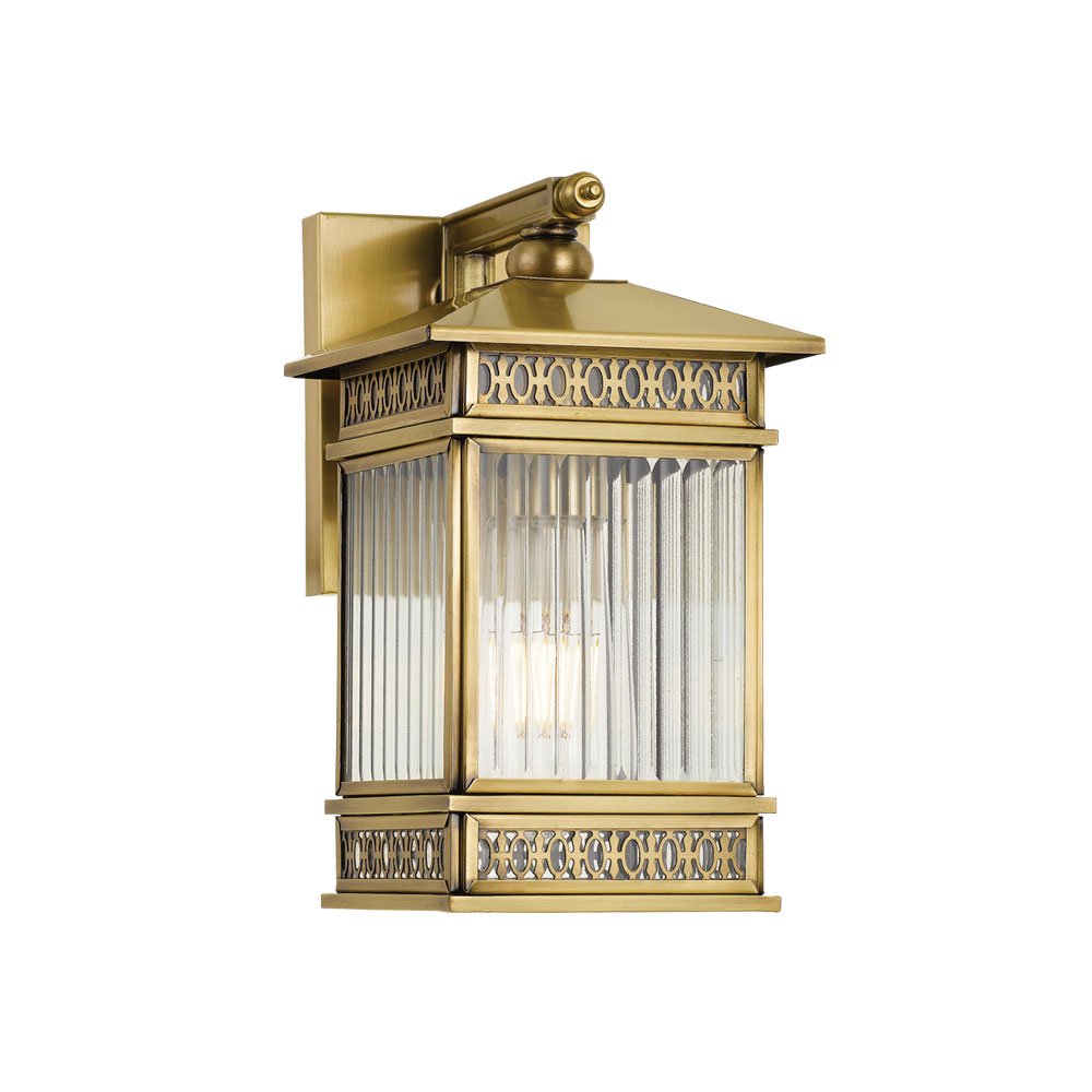 Avera 1 Light Wall Light Outdoor IP44 150mm Antique Brass - AVERA EX15-BRS