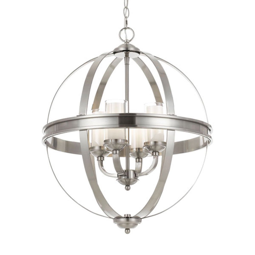 Buy Pendant Lights Australia Bodum 4 Light Pendant Nickel Matt, Clear, Opal - BODUM PE4-NK